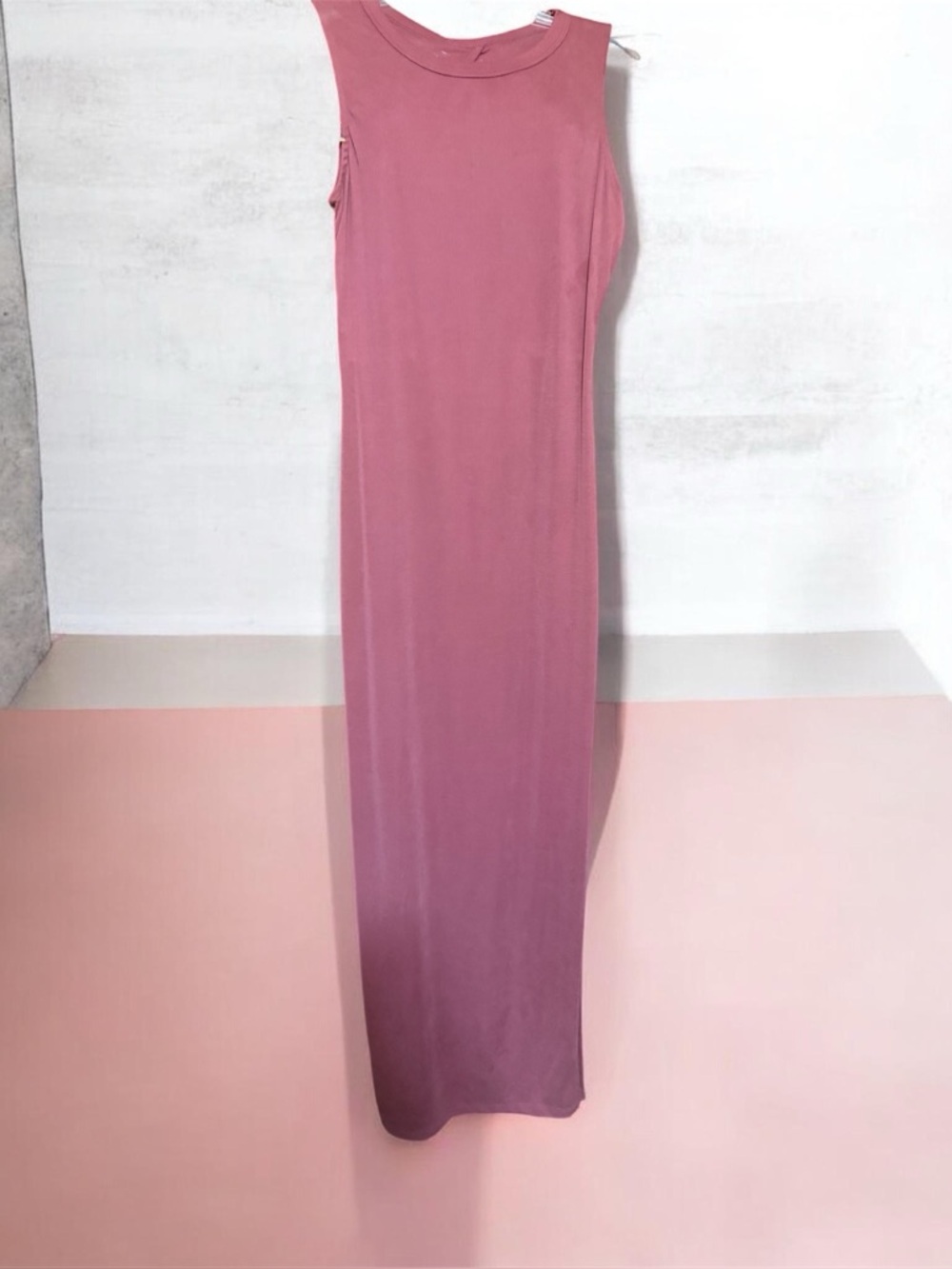 Lulus athletica Dusty Rose Sleeveless Maxi Dress Sz.L GUC